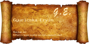 Gyuricska Ervin névjegykártya