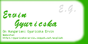 ervin gyuricska business card